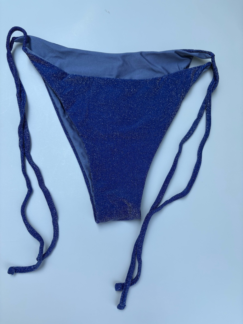 Berlook Royal Blue bikini Bottom size X-large triangular tie sides swimwear new
